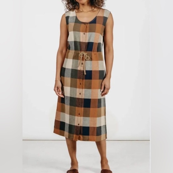 Bridge & Burn Dresses & Skirts - Bridge & Burn Organic Cotton Hemp Plaid Janice Dress Sustainable Size Large